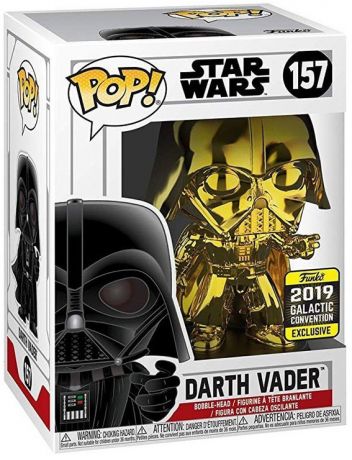 Figurine Funko Pop Star Wars 6 : Le Retour du Jedi #157 Dark Vador - Chromé Or