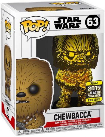 Figurine Funko Pop Star Wars 6 : Le Retour du Jedi #63 Chewbacca - Chromé Or