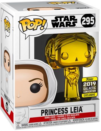 Figurine Funko Pop Star Wars 6 : Le Retour du Jedi #295 Princess Leia - Chromé Or