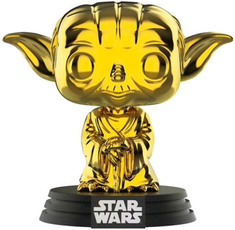 Figurine Funko Pop Star Wars 6 : Le Retour du Jedi #124 Yoda - Chromé Or