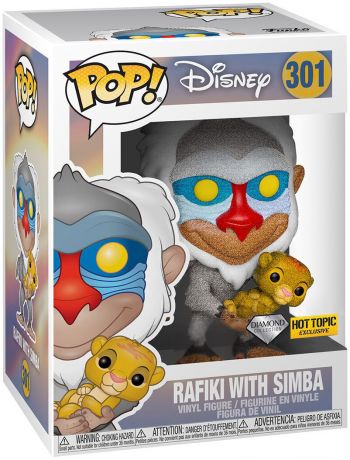 Figurine Funko Pop Le Roi Lion [Disney] #301 Rafiki avec Simba - Diamond Glitter