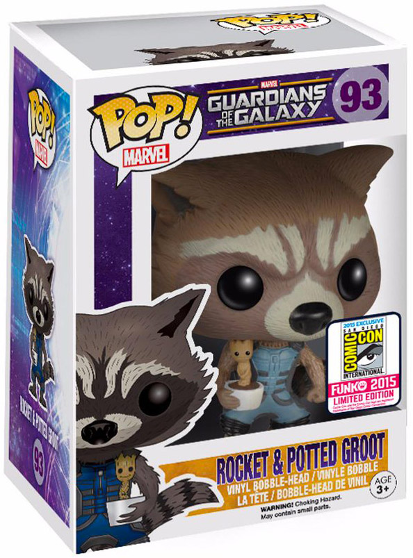 Figurine Pop Les Gardiens De La Galaxie Marvel 93 Pas Chere Rocket Avec Bebe Groot