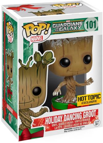 Figurine Funko Pop Les Gardiens de la Galaxie [Marvel] #101 Groot de Noël Dansant - Métallique