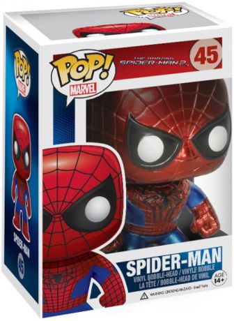 Figurine Funko Pop The Amazing Spider-Man [Marvel] #45 Spider-Man - Métallique