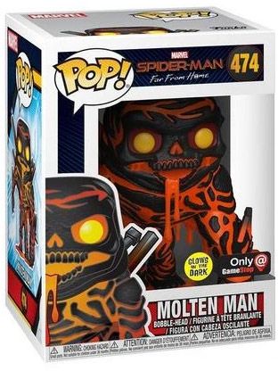 Figurine Funko Pop Spider-Man : Far from Home [Marvel] #474 L'Homme de Métal - Brillant dans le noir