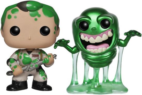 Figurine Funko Pop SOS Fantômes Venkman Baveux et Slimer Métallique - 2 pack 