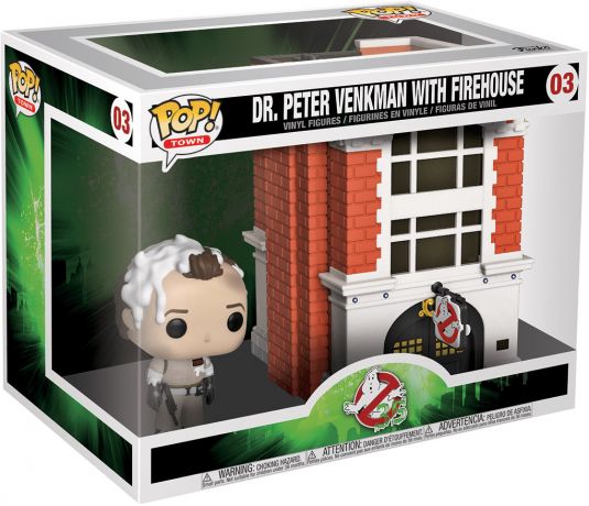 Figurine Funko Pop SOS Fantômes #03 Dr Peter Venkman avec Caserne de pompiers