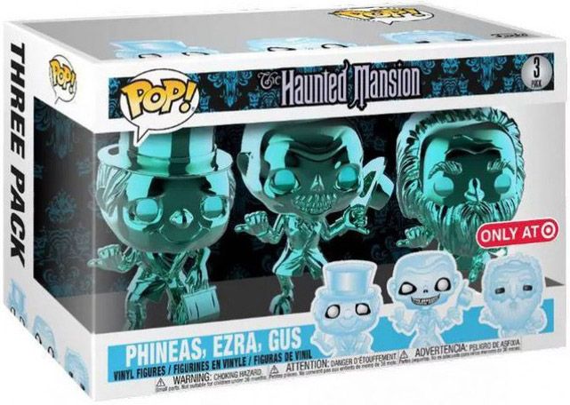 Figurine Funko Pop Le Manoir hanté [Disney] Gus, Phineas & Ezra - Chromé Bleu - 3 Pack  