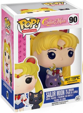 Figurine Funko Pop Sailor Moon #90 Sailor Moon avec Bâton de lune et Luna