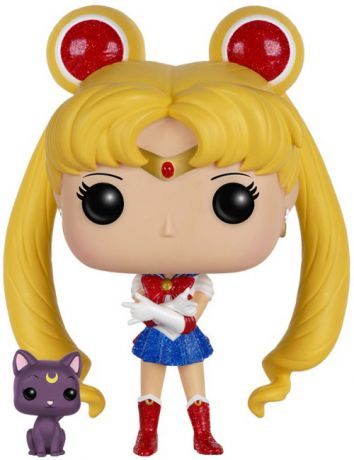 Figurine Funko Pop Sailor Moon #89 Sailor Moon avec Luna - Pailleté