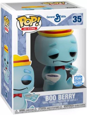 Figurine Funko Pop Icônes de Pub #35 Boo Berry avec Bol de Céréales et Cuillère