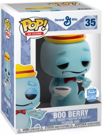 Figurine Funko Pop Icônes de Pub #35 Boo Berry avec Bol de Céréales et Cuillère