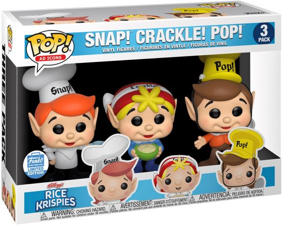 Figurine Funko Pop Icônes de Pub Snap, Crackle & Pop - 3 pack