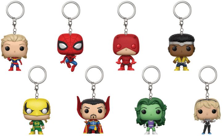 Figurine Pop Marvel Comics pas cher : Porte-clés Marvel - Pack