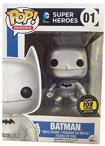 Figurine Funko Pop DC Super-Héros #01 Batman - Argent Métallisé 