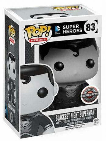 Figurine Funko Pop DC Super-Héros #83 Superman (Blackest Night) - Noir & Blanc