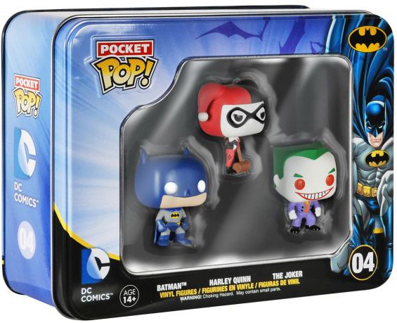 Figurine Funko Pop DC Comics Batman, Harley & Joker - Pocket - 3 pack