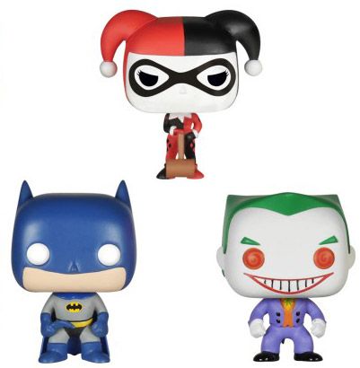 Figurine Funko Pop DC Comics Batman, Harley & Joker - Pocket - 3 pack