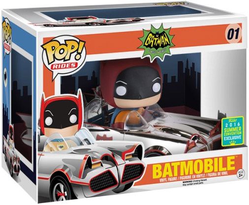 Figurine Funko Pop Batman Série TV [DC] #01 Batman avec Batmobile - Chrome