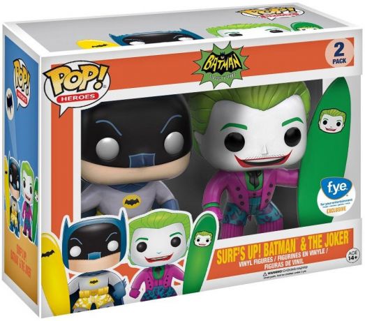 Figurine Funko Pop Batman Série TV [DC] #00 Batman & Le Joker avec Planches de Surf - 2 pack