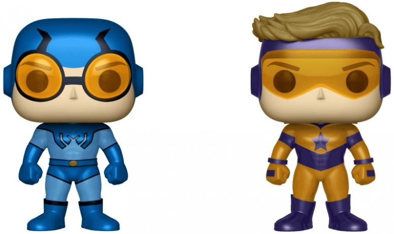 Figurine Funko Pop DC Super-Héros Beetle Bleu & Booster Or - Métallique - 2 pack 