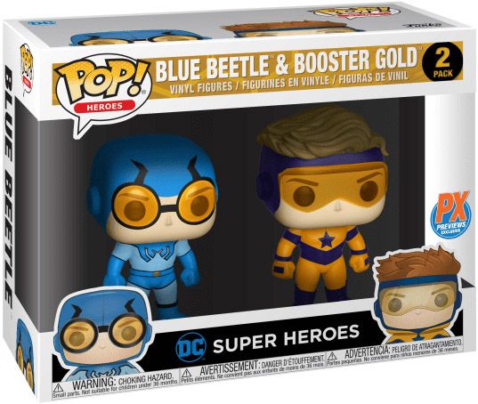 Figurine Funko Pop DC Super-Héros Beetle Bleu & Booster Or - 2 pack