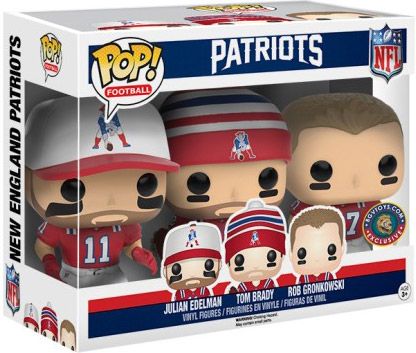 Figurine Funko Pop NFL Brady, Gronk & Edelman - 3 pack