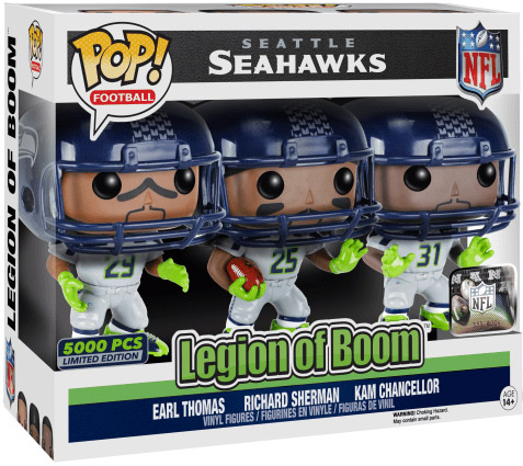 Funko Pop! Sports Seattle Seahawks Legion of Boom Earl Thomas/ Richard Sherman/ Kam Chancellor 3-Pack