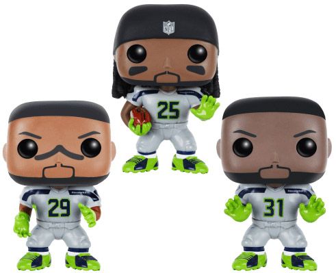 Figurine Funko Pop NFL Thomas, Sherman & Chancellor - 3 pack