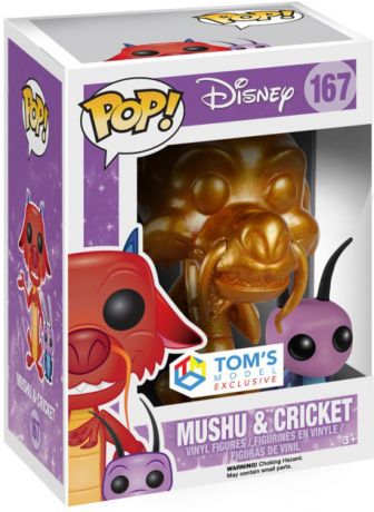 Figurine Funko Pop Mulan [Disney] #167 Mushu avec Cri-Kee - Métallique Or