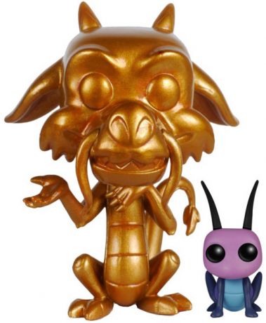 Figurine Funko Pop Mulan [Disney] #167 Mushu avec Cri-Kee - Métallique Or
