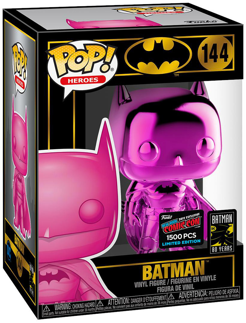Figurine Pop Batman [DC] #144 pas cher : Batman - Rose Chromé