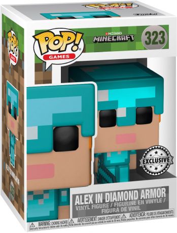 Figurine Funko Pop Minecraft #323 Alex avec Armure en Diamant