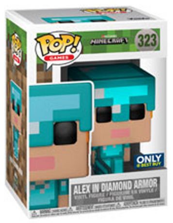 Figurine Funko Pop Minecraft #323 Alex avec Armure en Diamant