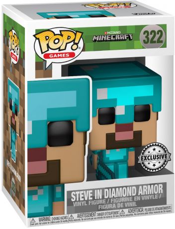 Figurine Funko Pop Minecraft #322 Steve avec Armure en Diamant Bleue