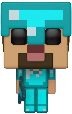 Figurine Funko Pop Minecraft #322 Steve avec Armure en Diamant Bleue