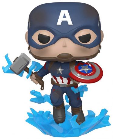 Figurine Funko Pop Avengers : Endgame [Marvel] #573 Captain America avec bouclier cassé et Mjolnir