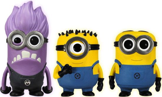 Figurine Funko Pop Moi, Moche et Méchant Minion Démoniaque, Carl & Dave - Brillant dans le noir - 3 pack