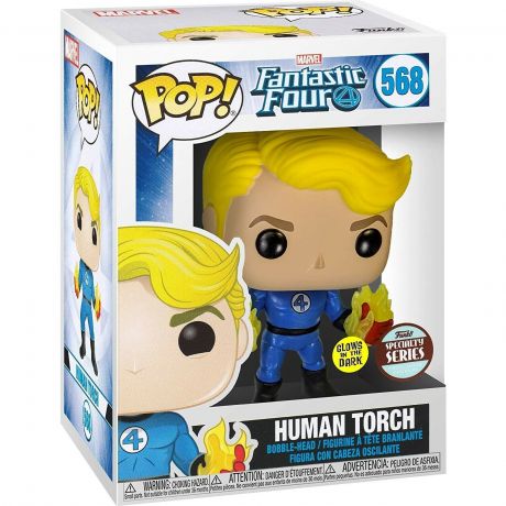 Figurine Funko Pop Les 4 Fantastiques [Marvel] #568 Torche Humaine - Brillant dans le noir