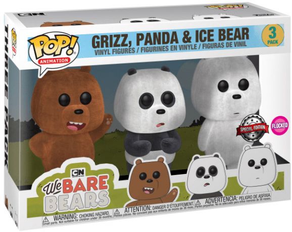 Figurine Funko Pop Ours pour un et un pour t'ours Grizzly, Panda & Polaire - Floqué - 3 pack