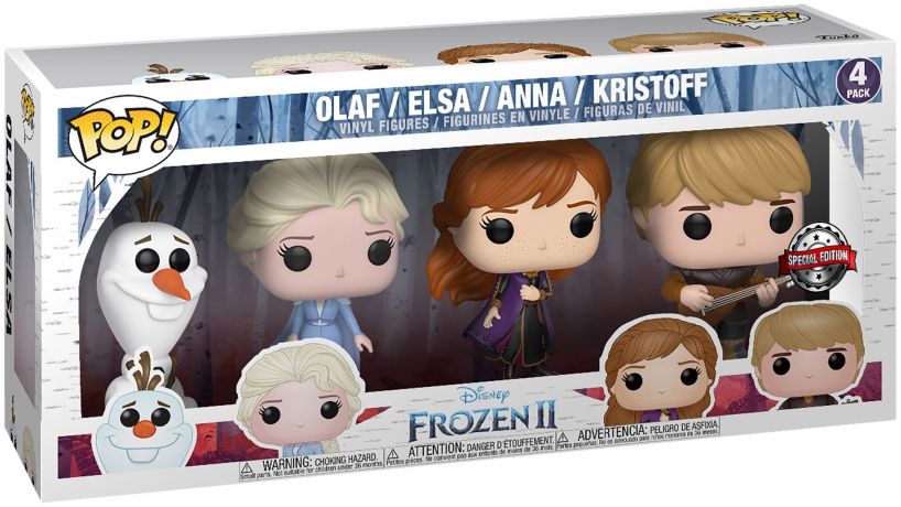 Figurine Pop La Reine des Neiges II [Disney] pas cher : Olaf, Elsa, Anna &  Kristoff - 4 pack