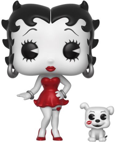 Figurine Funko Pop Betty Boop #421 Betty Boop & Pudgy - Noir et Blanc & Rouge [Chase]