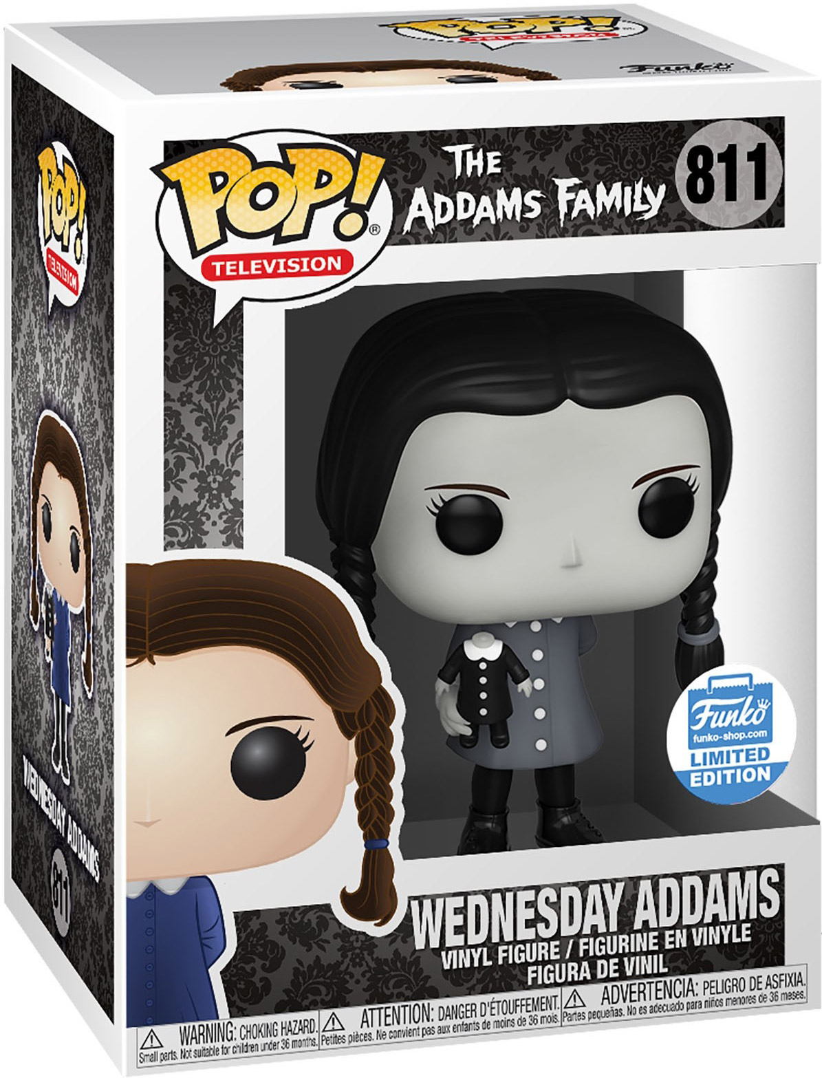 Figurine Pop La Famille Addams #811 pas cher : Wednesday Addams - Noir &  Blanc