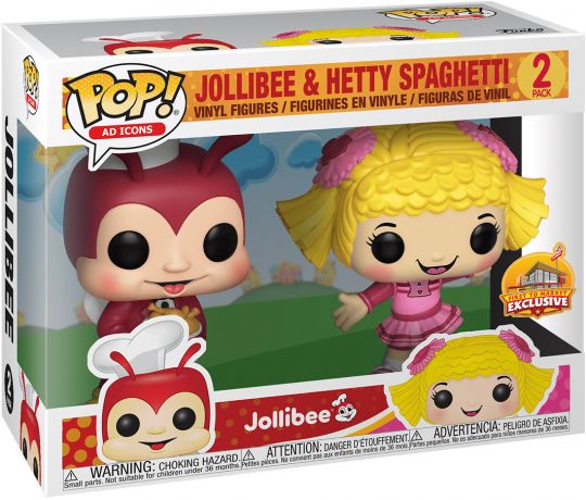 Figurine Funko Pop Icônes de Pub Jollibee & Hetty Spaghetti - 2 pack