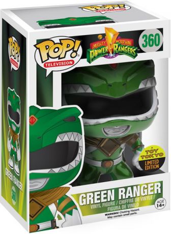 Figurine Funko Pop Power Rangers #360 Ranger Vert - Métallique