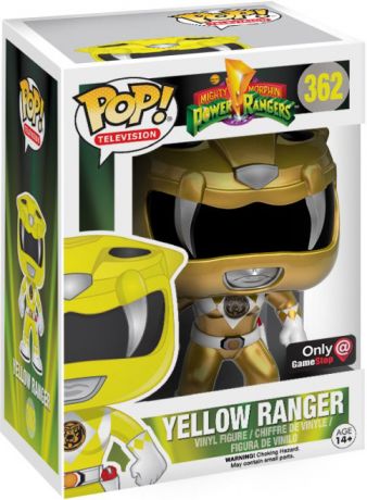 Figurine Funko Pop Power Rangers #362 Ranger Jaune - Métallique