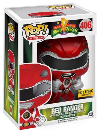 Figurine Funko Pop Power Rangers #406 Ranger Rouge - Métallique