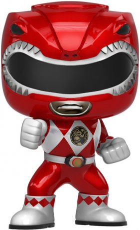 Figurine Funko Pop Power Rangers #406 Ranger Rouge - Métallique