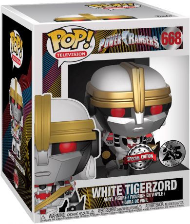 Figurine Funko Pop Power Rangers #668 Tigerzord Blanc - 15 cm