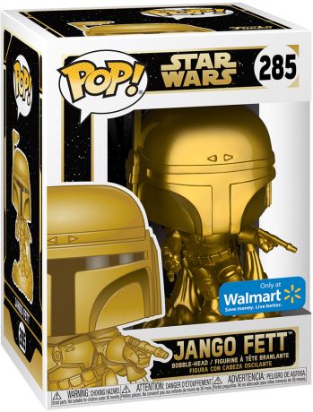 Figurine Funko Pop Star Wars Exclusivité Walmart #285 Jango Fett - Métallique Or